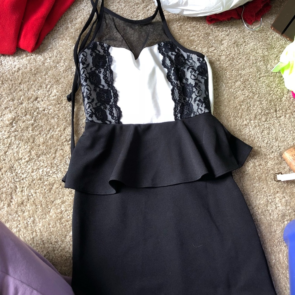 Black and white tight dress